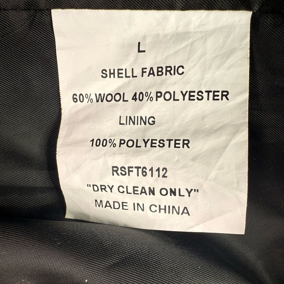 Red Sky Charcoal Wool Blend Vest Button Front Size Large - Picture 4 of 6